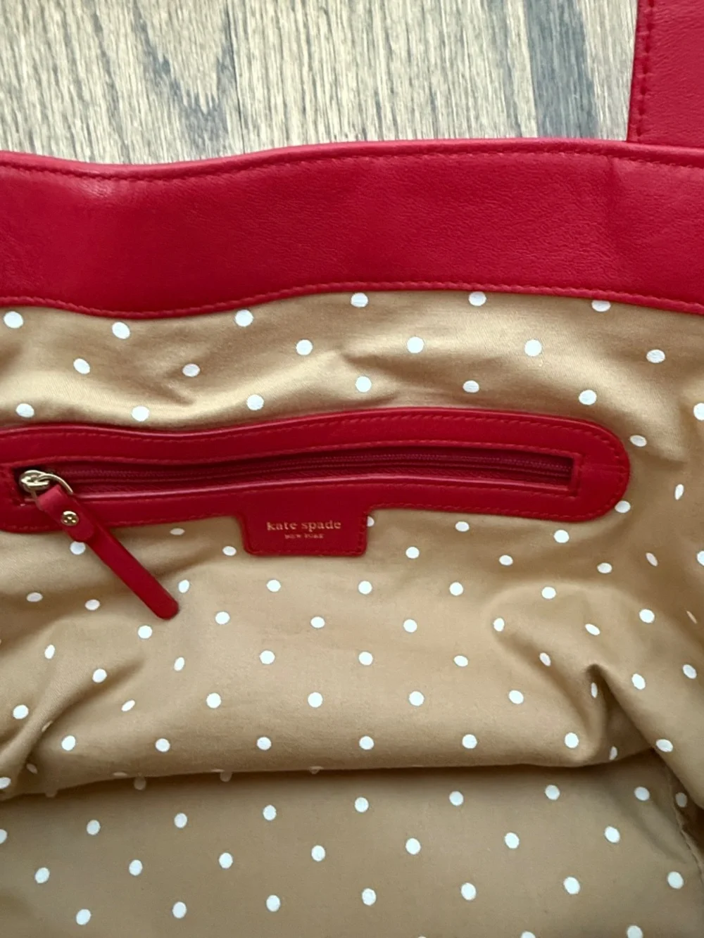 kate spade Red Leather Tote Bag NWOT $350 with dust bag
